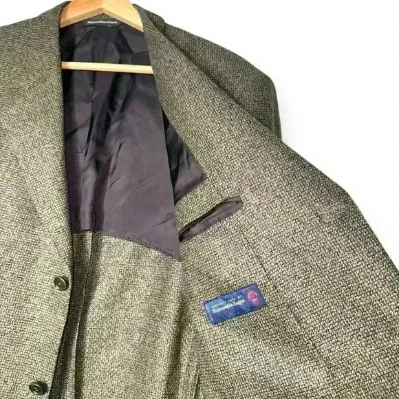 Ermenegildo Zegna Sport Coat Blazer Wool Cashmere Regular Size 42 Tan Formal VTG - Picture 5 of 13